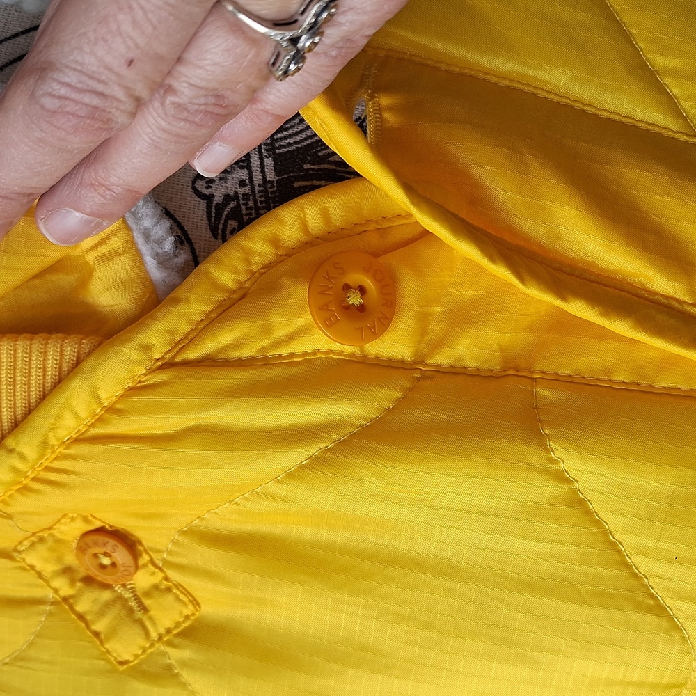 Banks Journal Georgia Lightweight Quilted Jacket Removable Collar Yellow Size M - Picture 4 of 13